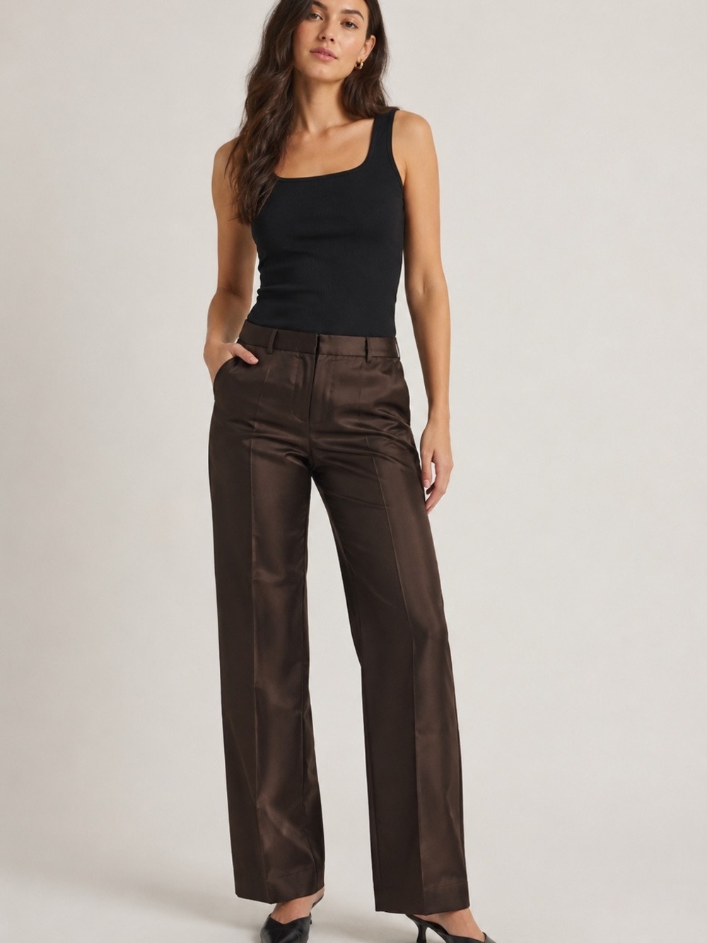 Ann Taylor Brown Tailored Straight Leg Dress Pants Trousers Size 6